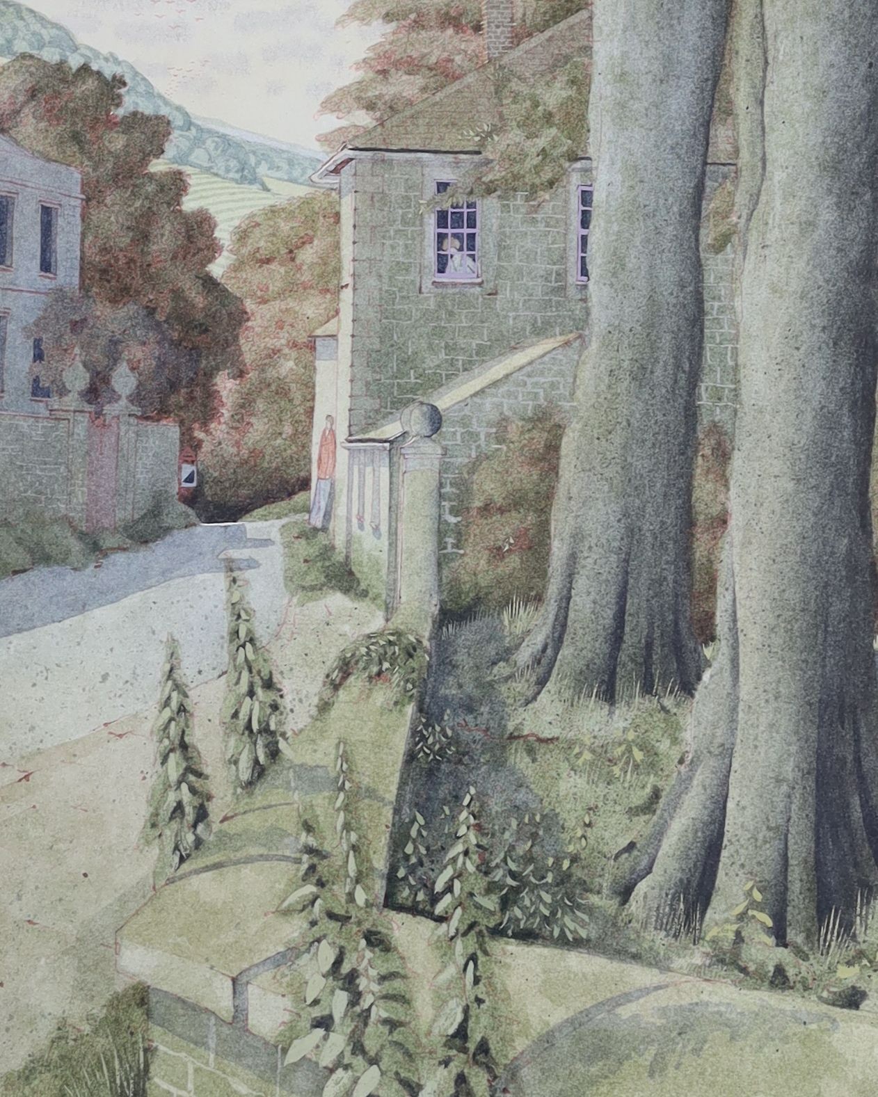 Simon Palmer (1956-), three watercolours, 'Meeting on the hill', 'Time to look' and 'The garden wall', all signed in pencil, 27 x 22cm, 24 x 18cm and 17 x 17cm